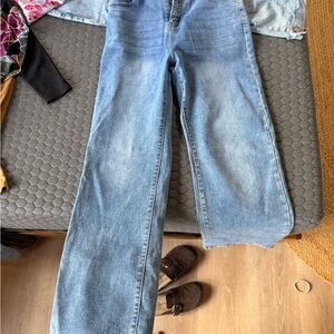 Stylish Blue Straight Leg Women's Jeans